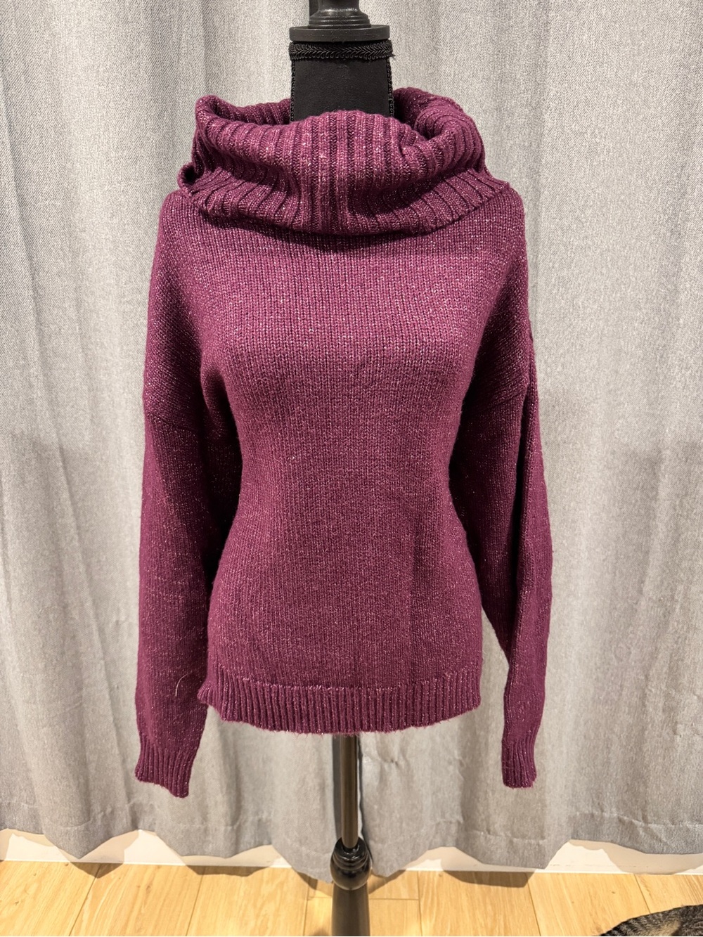 UGG Cowl Neck Pullover Sweater - Plum w/Gold